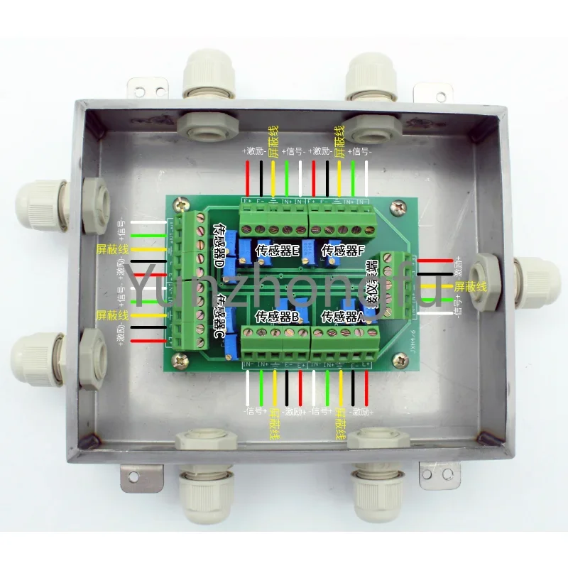 Electrical Junction Box For 6 Load Cells diy electronic  amscope  emo robot