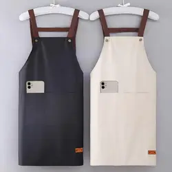 Chef Apron With Pockets Dust-proof Salon Aprons For Hair Stylist Adjustable Mens Pocket Apron For Home Restaurant Bar Store Cafe