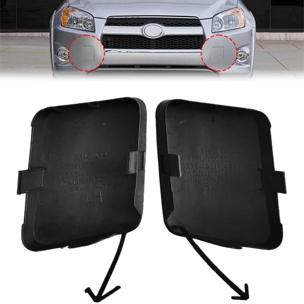 

for Toyota RAV4 2006-2008 ​Left Right Front Bumper Tow Hook Cover Cap Plastic 2Pcs 53286-42031/42931 53285-42011/42930