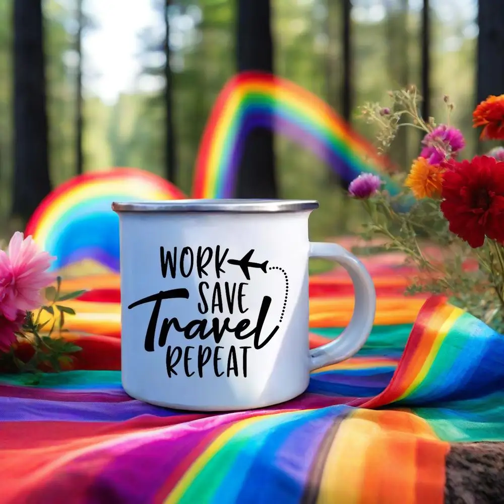 

Let's Go Out Travel Эмалированные кружки для кофе и какао Кемпинг Костер Вечеринка Вино Пиво Напиток Чашки для сока Домашний завтрак Кружка для молока и воды