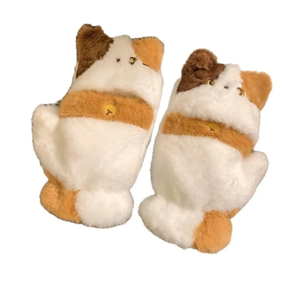Polyester Flip Top Kitty Gloves Scarf Thick Warm One Size Fits Most Touch Screen Gloves Convertible Full Finger Gloves Women