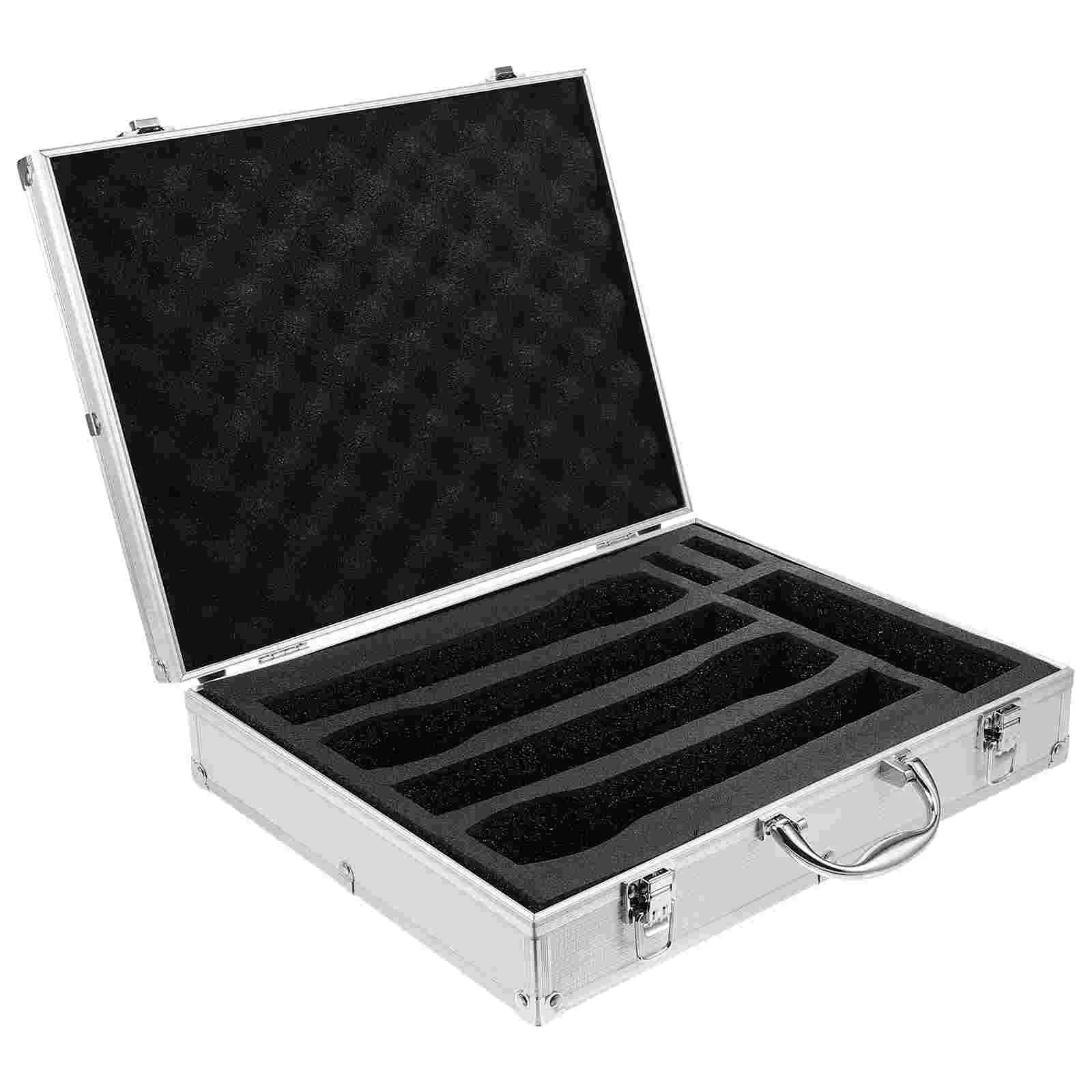 

Microphone Case with Handle Microphones for Outdoor Protective Box Aluminum Alloy
