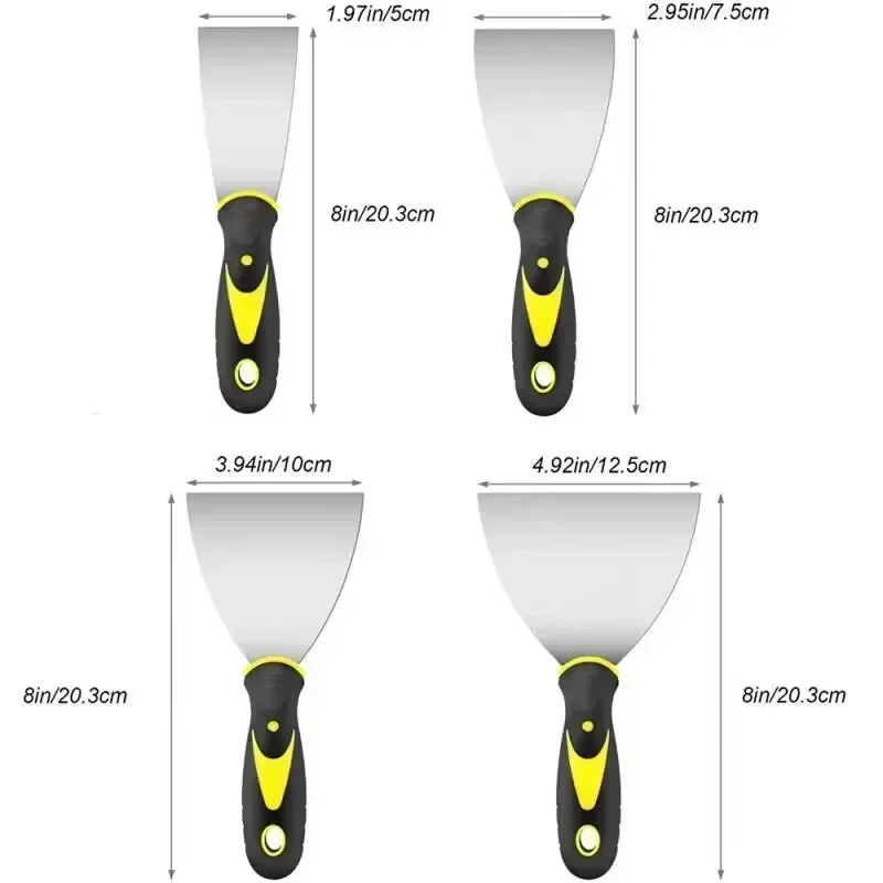 Stainless Steel Putty Knife – 2/3/4/5 Inch Scraper Shovel for Paint, Construction & Household Cleaning Tools
