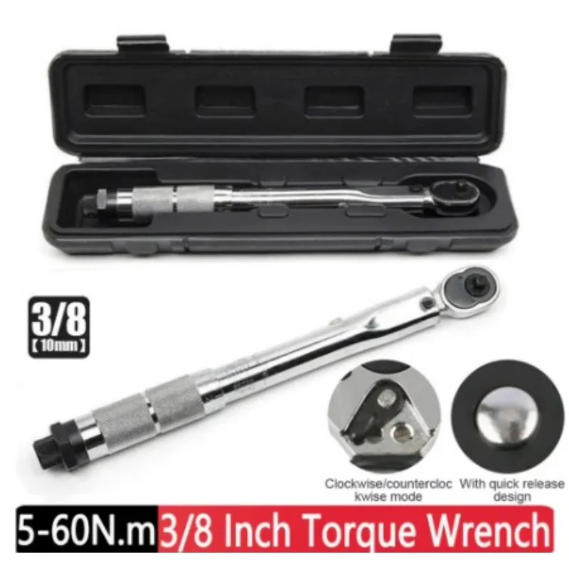 

3/8 inch 5-60N.m Adjustable Torques Key Micrometer Car Motorbike Disassembly Tool Torque Wrench Square Drive Spanner Hand Tool