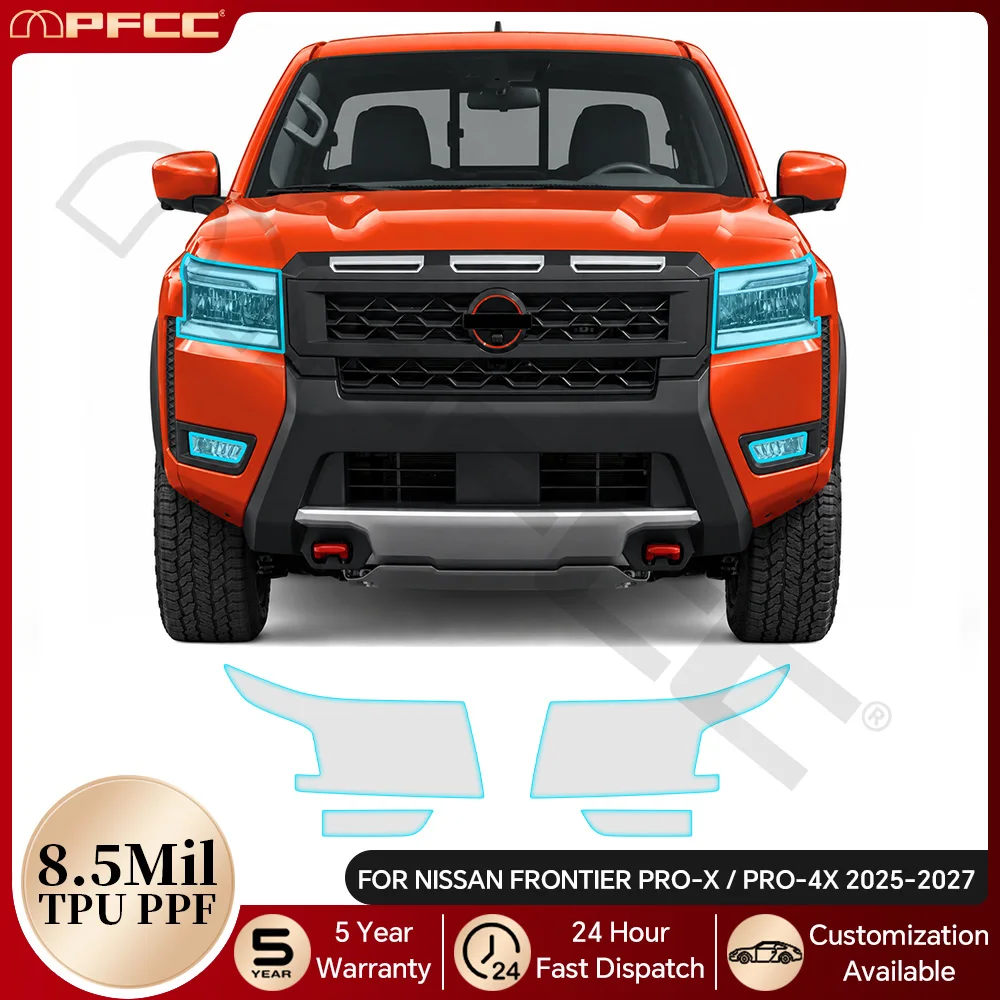 Car Headlight Rearview Film For Nissan Frontier PRO-X PRO-4X 2025-2027 TPU Protection Film Anti-scratch Clear Bra Pre-cut PPF