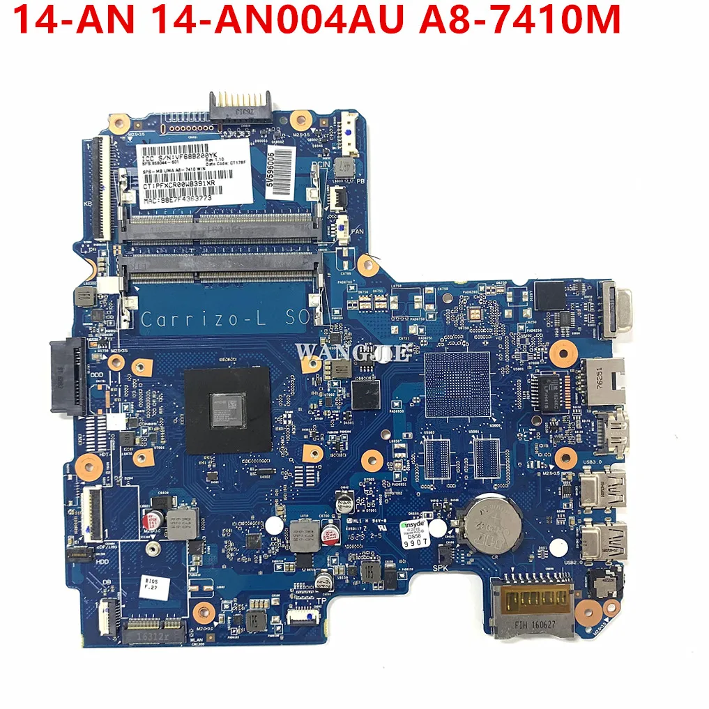 858043-501 Mainboard For HP 14-AN 14-AN004AU Laptop Motherboard 858044-601 858044-501 A8-7410M 6050A2822801 100% Fully Tested