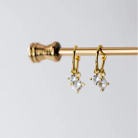 LAVIFAM 925 Sterling Silver Dazzling CZ Zircons Small Circle Round Hoop Earrings for Women Ear Jewelry