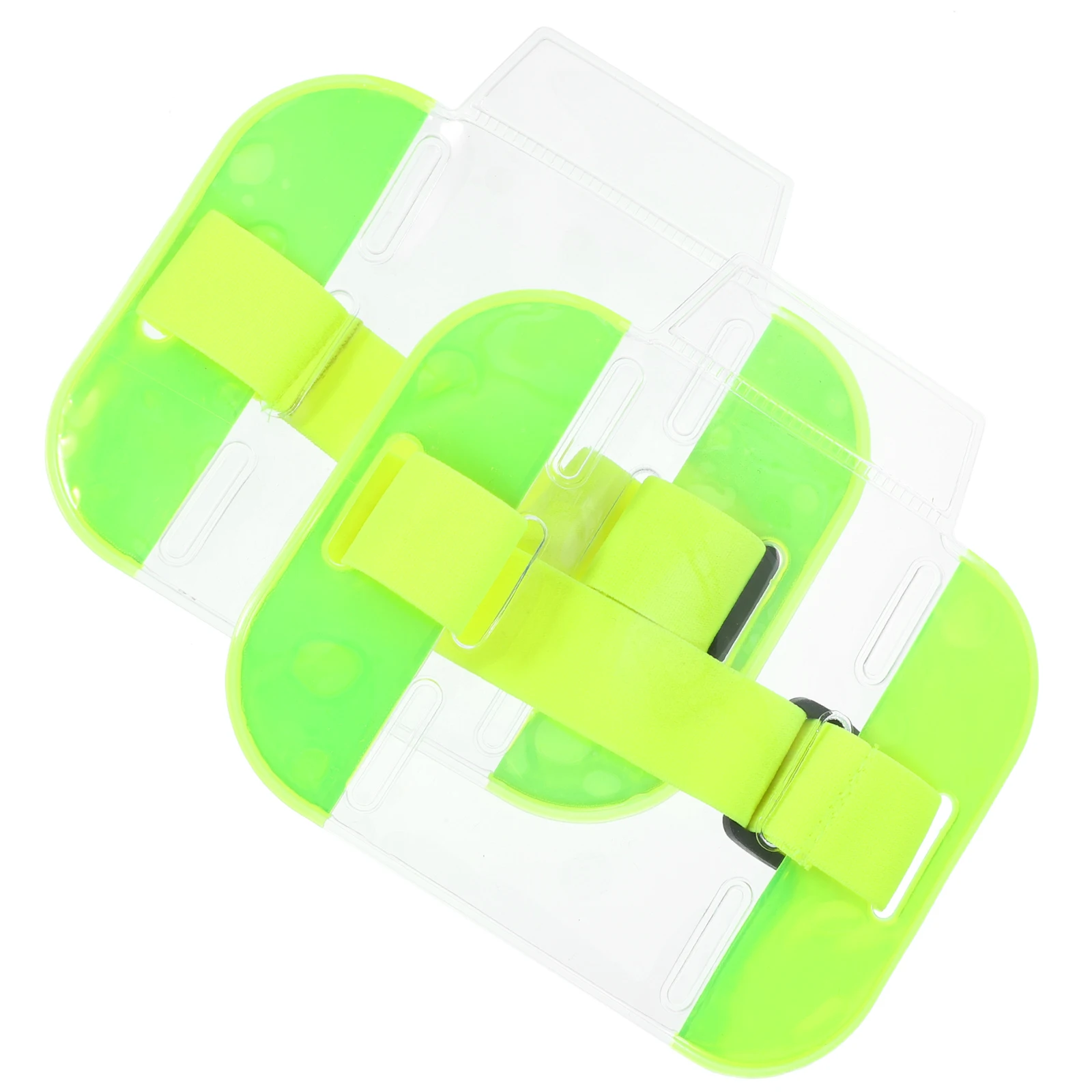 

2pcs Arm Badge Holders Id Cards Holder Pvc Nylon Adjustable Armband Badge Storage Work Card Bus Card Security Worker Reusable