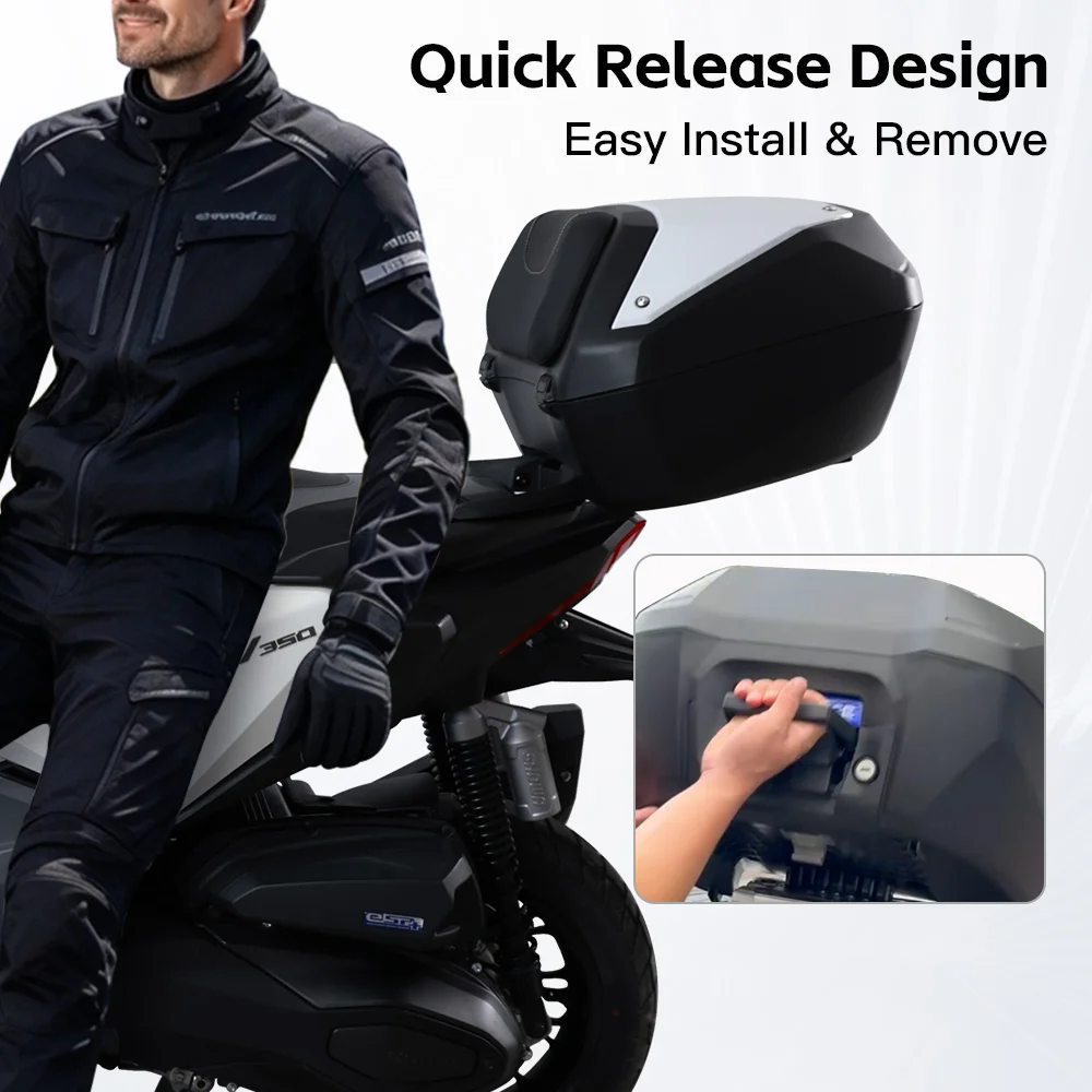 50L Motorcycle Tail Box, Custom Fit, Non-Destructive Install, Quick Release, Multi Colors Top Luggage Case for Honda ADV350