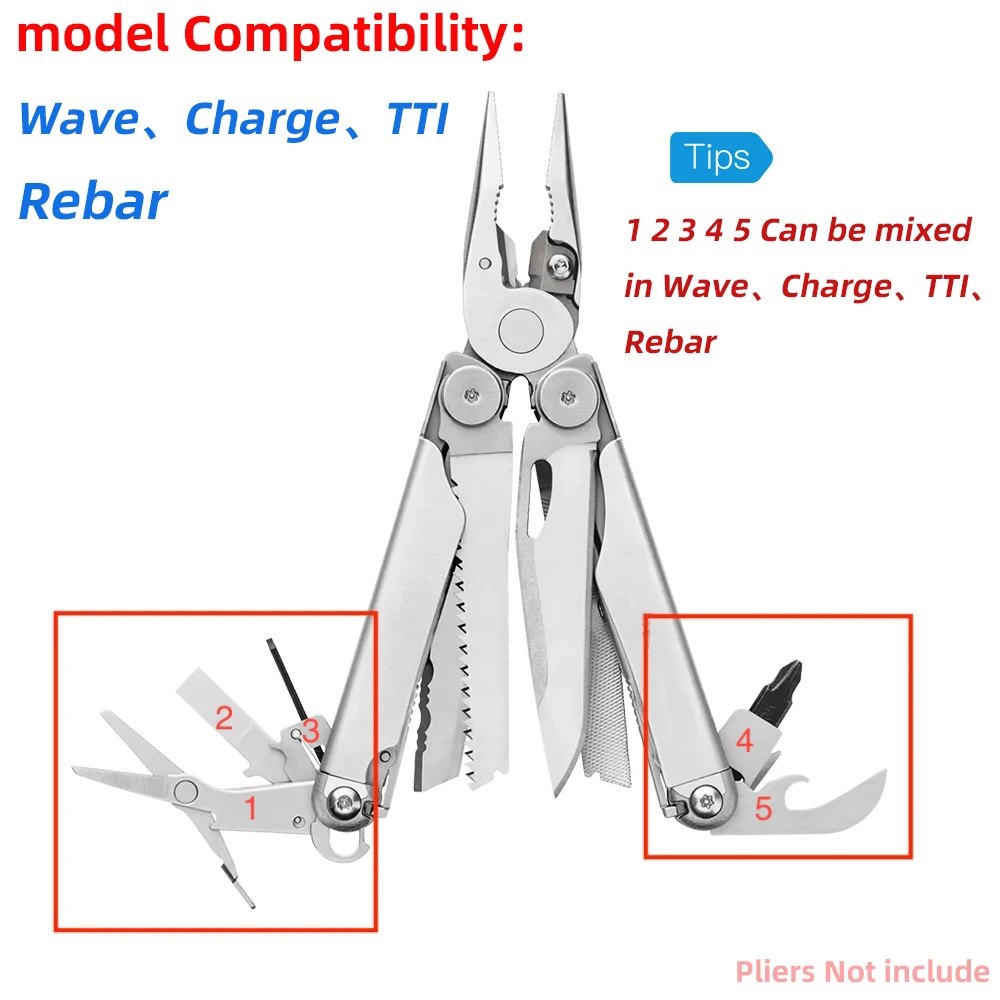 Imagem -02 - Peça Substituição Óculos Bit Driver Chave de Fenda Tesoura Abridor para Leatherman Onda Carga Tti Vergalhão Faça Você Mesmo Acessórios 1