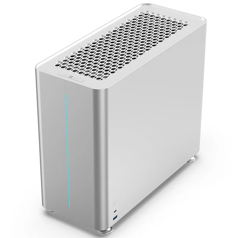 Hochwertiges C6-Computergehäuse aus Vollaluminium, mittelgroßes Tower-Gehäuse, Seitenfenster, Steckplatz für Grafikkarte, ATX-Netzteil, 280-Wasserkühlung