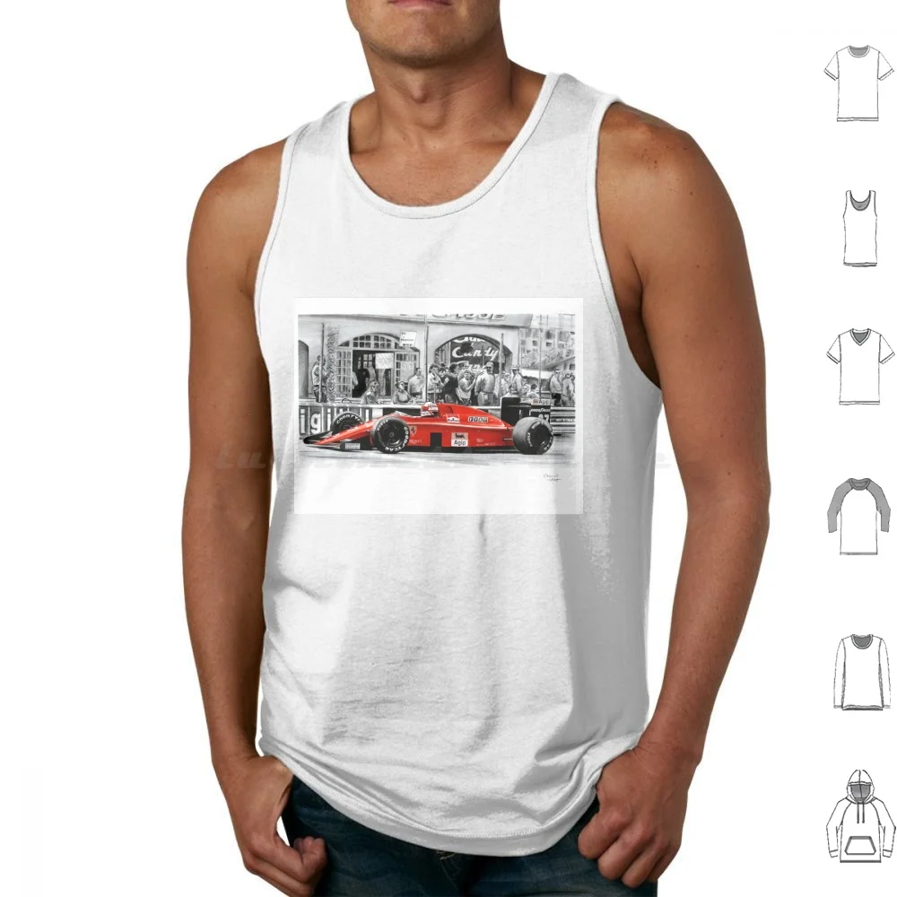 89 Nigel Mansell, Monaco Gp Camisetas sin mangas Estampado Algodón Monaco Gp 1989 Nigel Mansell Mansell 126ck Turbo Monaco Gp Monaco