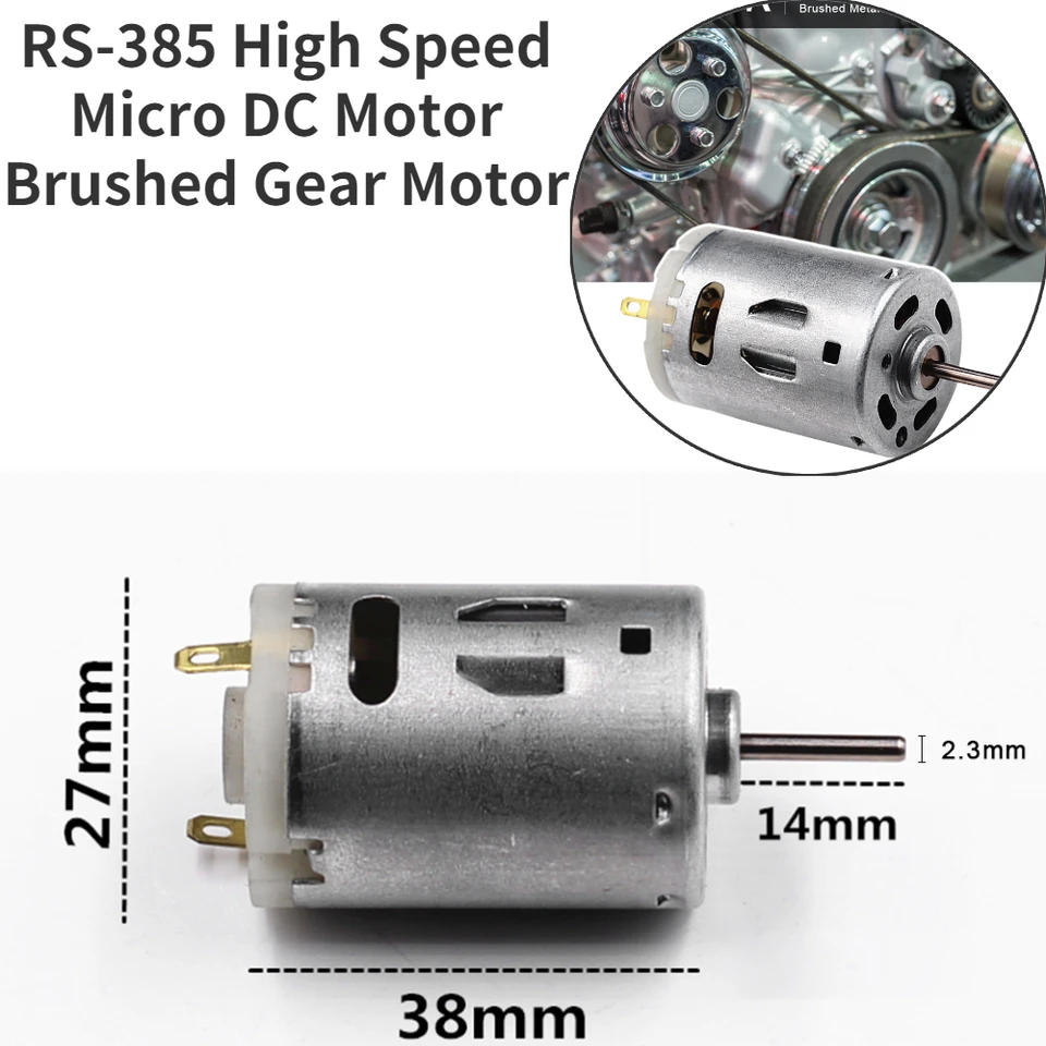 RS-385 12V Brush DC Motor High Speed Micro DC Motor Brushed Metal
