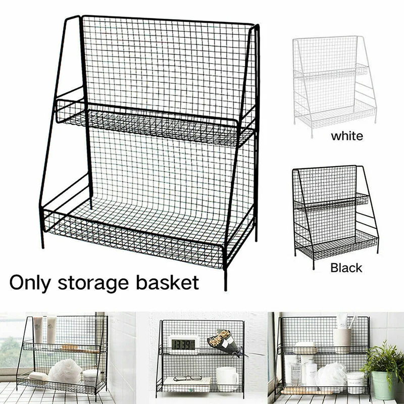 Multifunctional Iron Storage Rack Double-Layer Spice Rack Sundries Storage Organizer Bathroom Kitchen Storage And Organization
