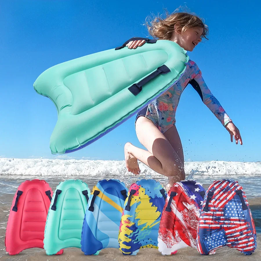 Portable Inflatable Surfboard For Adults Children Pvc Lightweight Kickboard Swimming Surfing In Water Crossbody Design