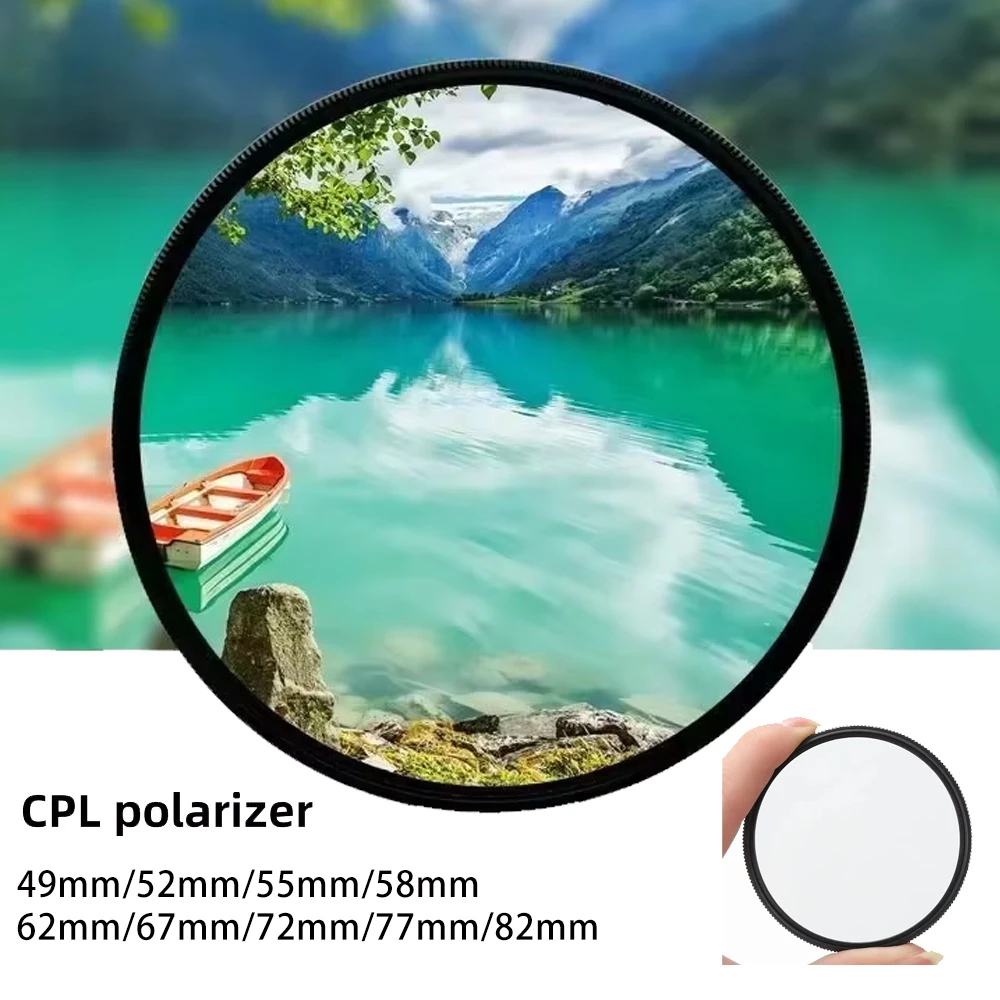 Filtro CPL Polarizador Circular 37 46 49 52 55 58 62 67 72 77mm para Lentes de Câmera Nikon Canon Sony Fujifilm Olympus