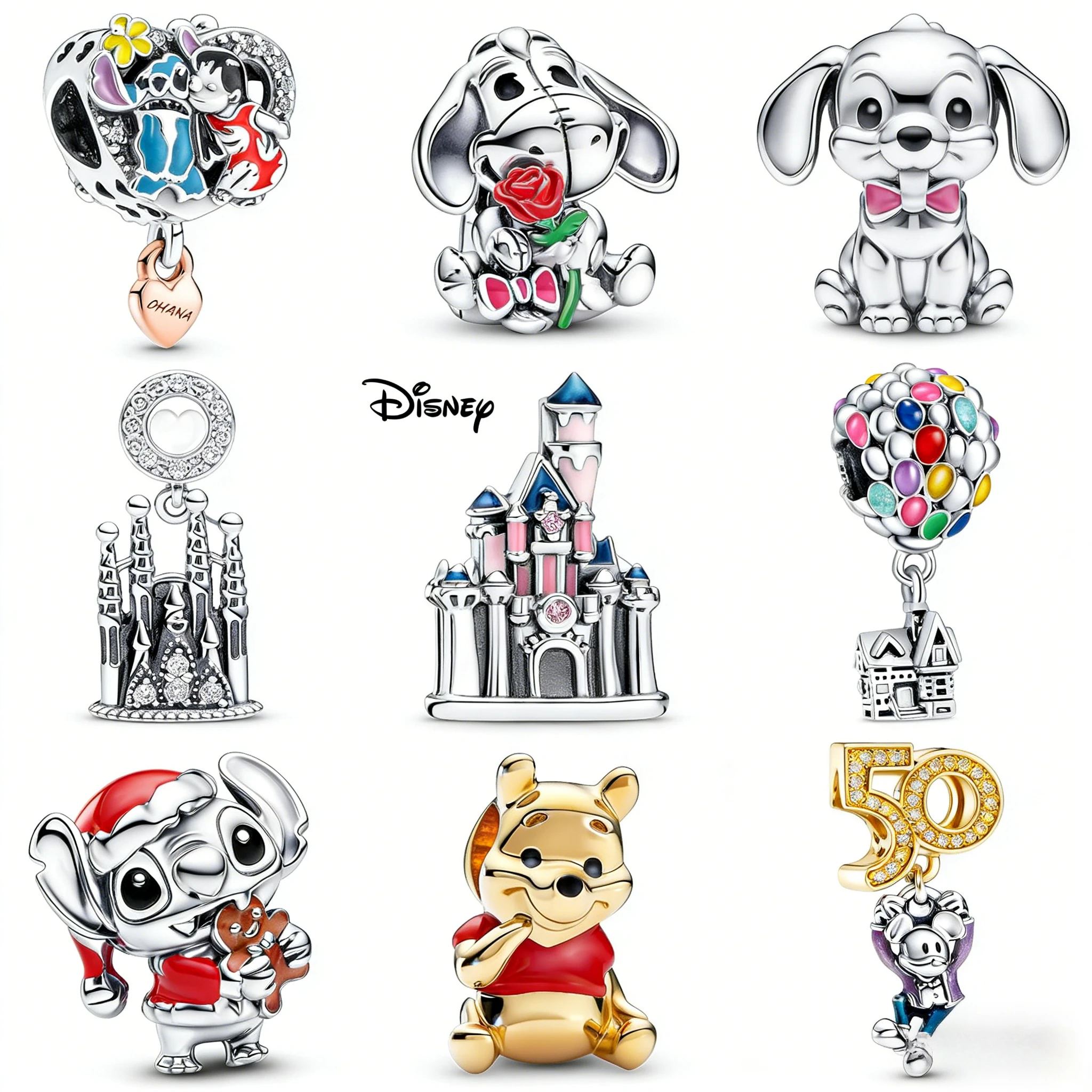 Nuevo Charm de Mickey y Stitch de Disney, Colgante para Collar, Pulsera Original, DIY, Regalo para Mujeres, Fiesta, Festival