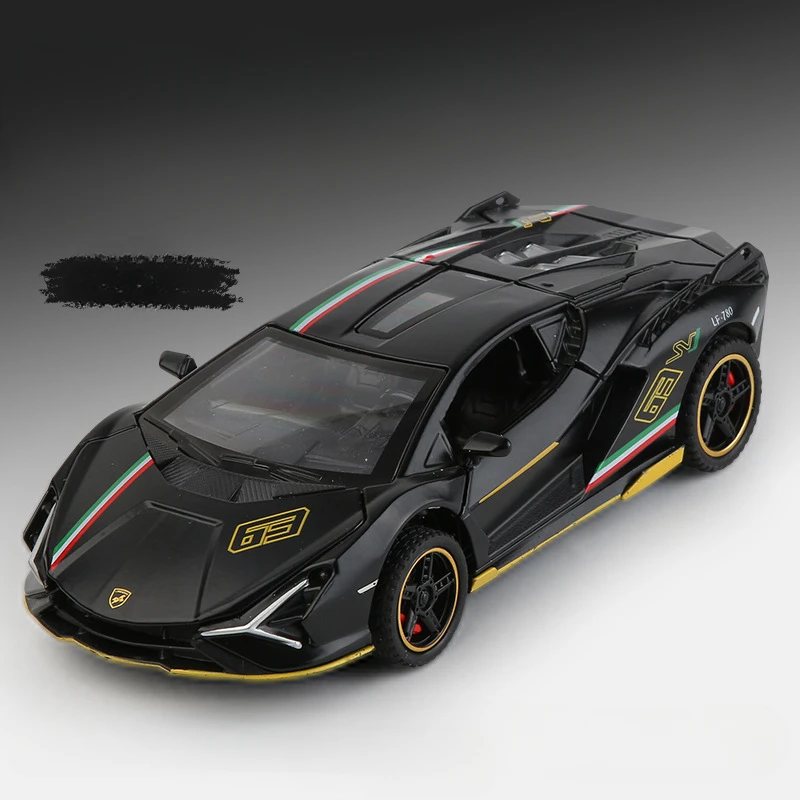 

1:32 Lamborghini SIAN Modified version Sport Car Diecast Metal Alloy Model car Sound Light Pull Back Collection Kids Toy Gifts