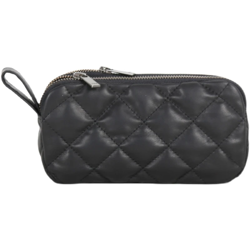 Carteira longa de couro de carneiro para homens e mulheres Casual Zipper Clutch, porta-moedas de armazenamento de alta qualidade para celular