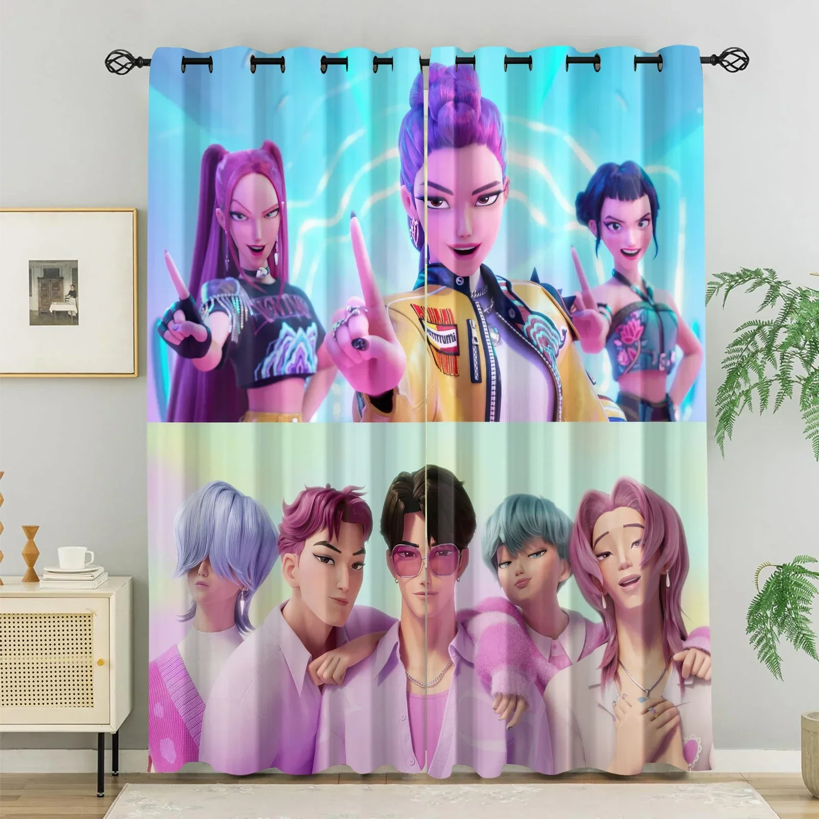 Hasbro Kpop Girl Group Stage Blackout Curtains 85% Light Blocking Noise Reducing Grommet Window Drapes For Girls Kids Bedroom image 3