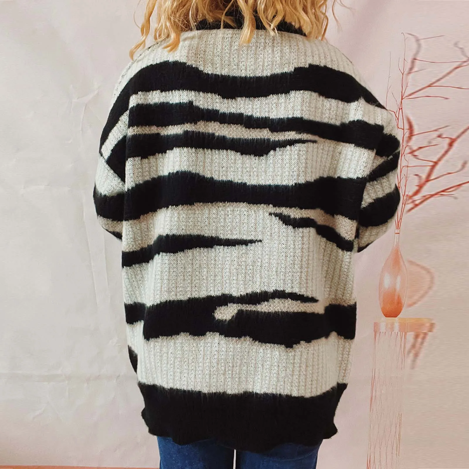 

Lazy Style Women Thick Sweaters Autumn Long Sleeve Pit Stripe Irregular Jumpers Knit Pullovers Female Top Winter Spring 2023