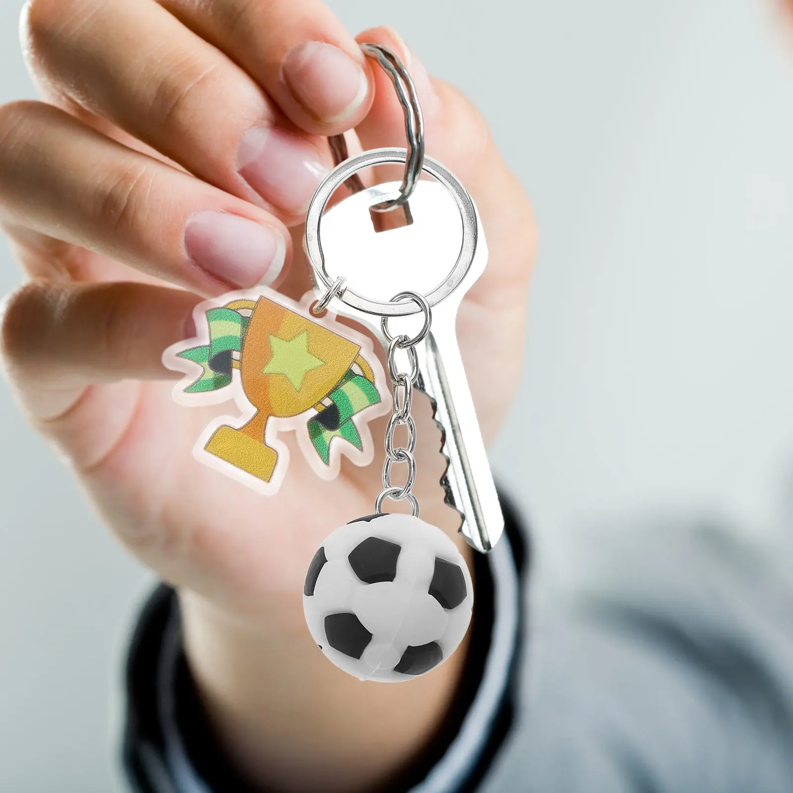 Halloween Christmas New Year Soccer Ball Keychain for Bag, Car, Backpack, Party Decor Accessory