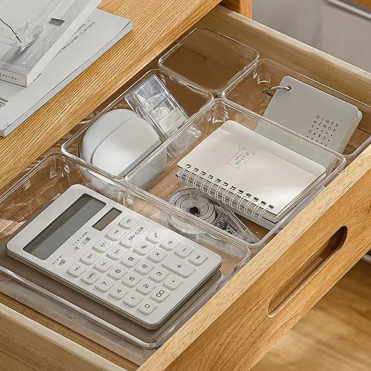 7 unids/set organizador de cajones de escritorio conjunto de almacenamiento de plástico para baño organizador de maquillaje caja de almacenamiento transparente organizador de cajones