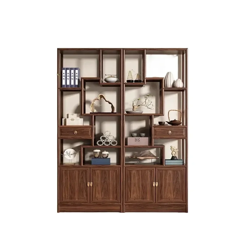 Solid Wood Bogu Frame Golden Rosewood New Chinese Style Duobao Pavilion Tea Display Cabinet Shelf Bookshelf Living Room