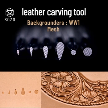 SOZO WW1 Leather working carving tool Backgrounders knitting DIY handmade stamping printing embossing stamps 304 stainless steel