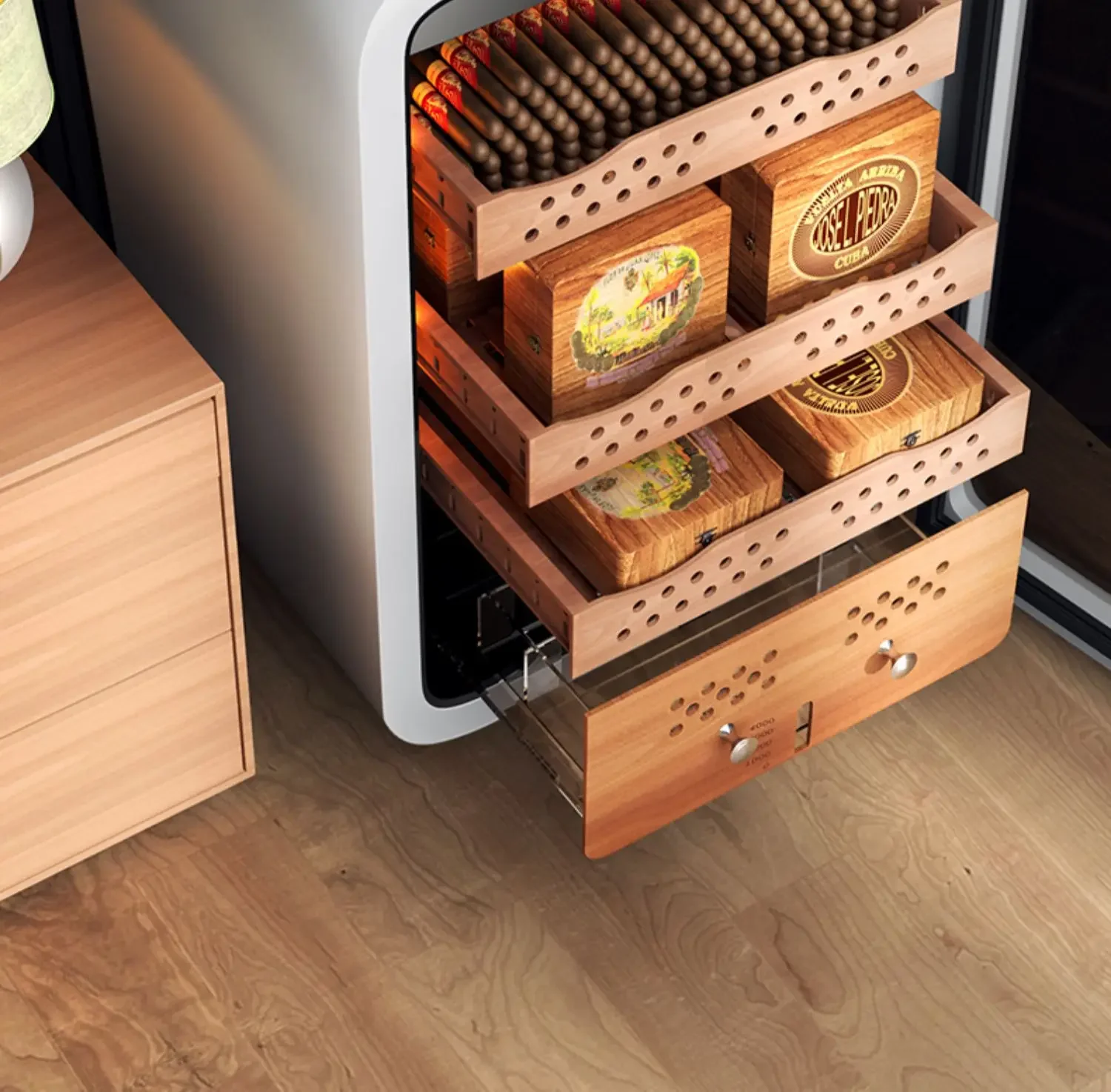 Multi-Functional Retro cigar Cabinet, High-End, Constant Temperature and Humidity