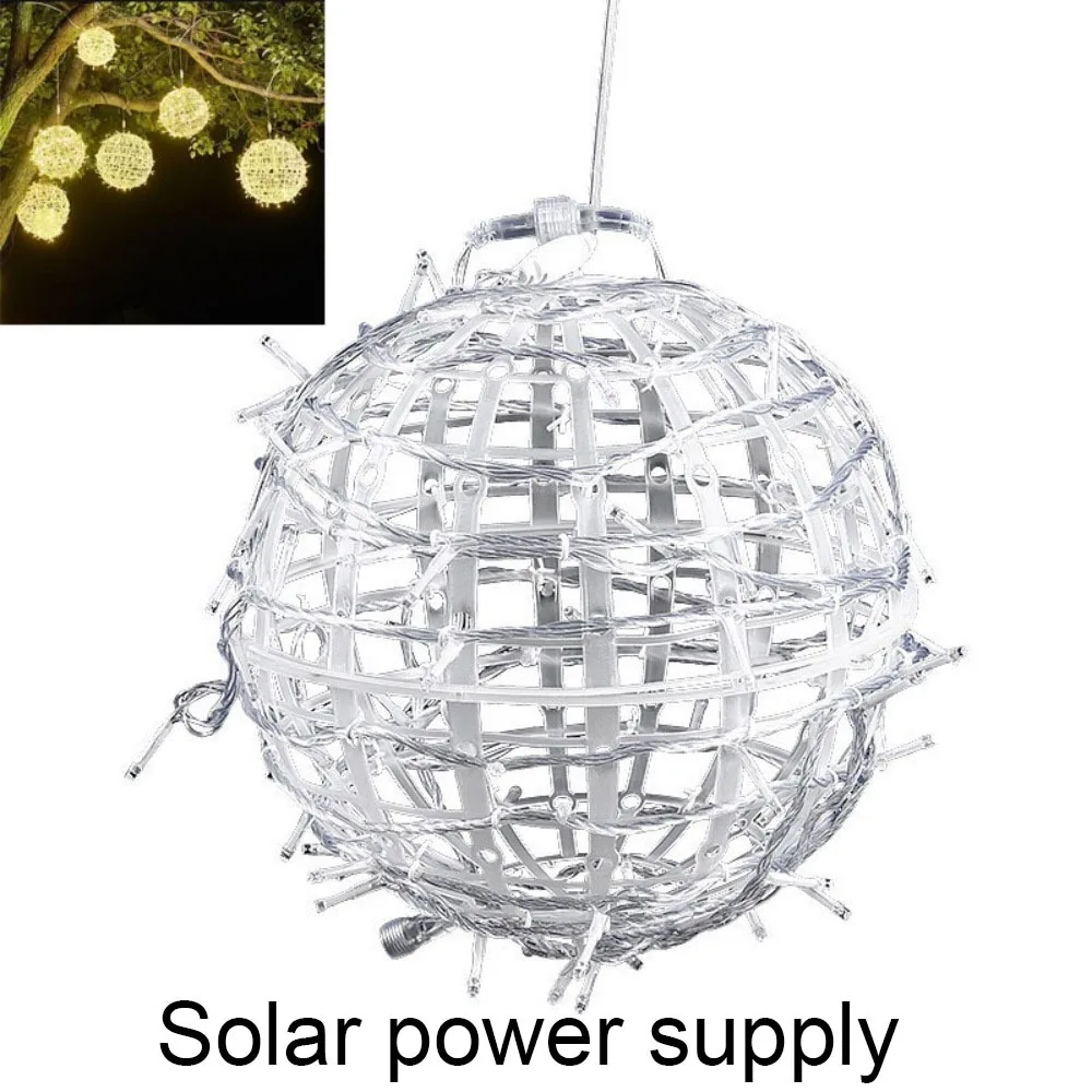 Flashing Rattan Ball Fairy Light String Waterproof Solar Energy Landscape Tree Lighting Dia20/30/40/50CM Colorful