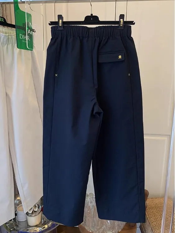 Grande taille pantalons décontractés femmes jambe droite jambe large ample neuf Points été nouveau Sle taille haute coton lin mélange