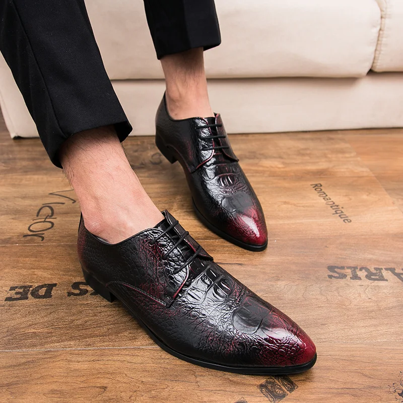 

men oxfords shoes lace up Classic Pointed Toe Leather Shoes Men Business Formal Men Leather Shoes Flats Men Wedding Shoes