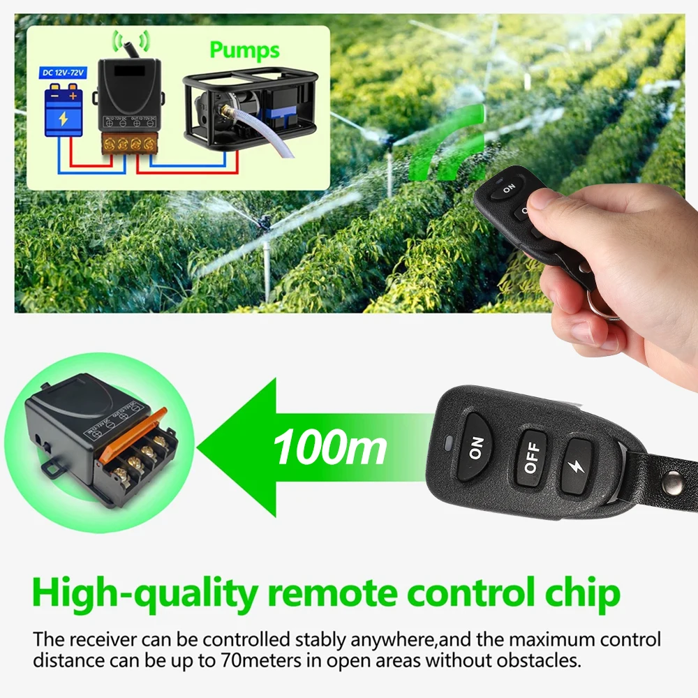 433Mhz DC 12V 24V 30A Wireless Remote Control Switch RF Transmitter On Off Button With flash For Light Lamp Water Pump Door