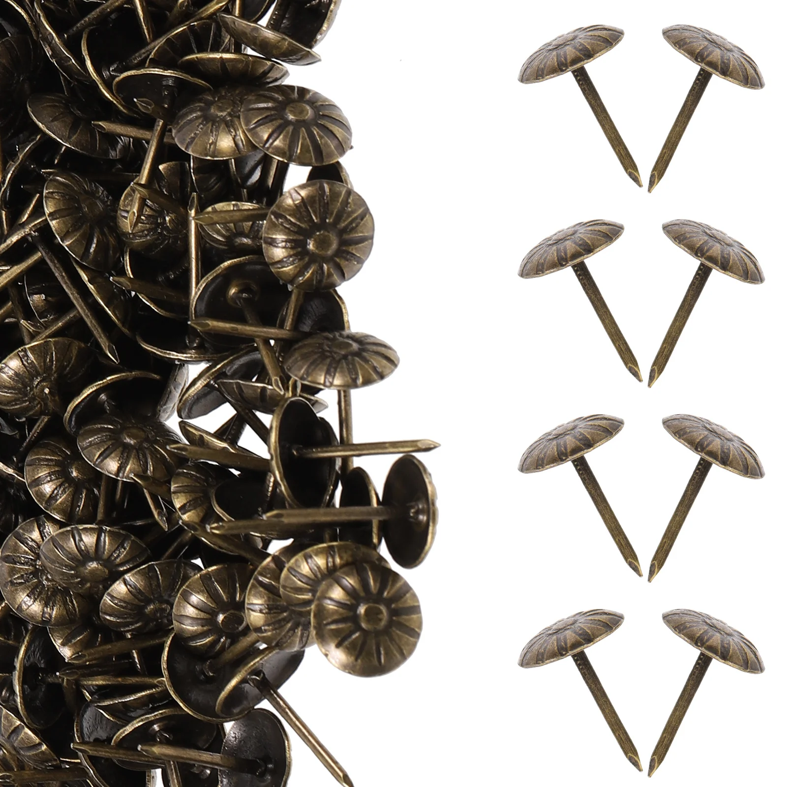 

300pcs Iron Upholstery Tacks Furniture Upholstery Nails Round Shape Vintage Style Upholstery Pins For Sofas Chairs Tables