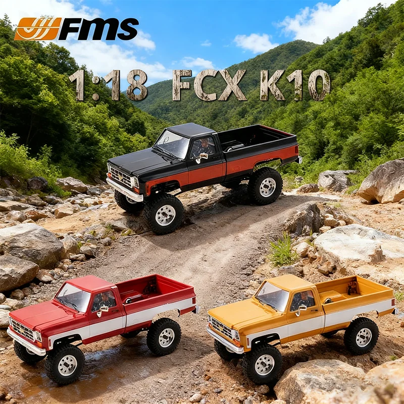 

FMS FCX18 1:18 Chevrolet K10 Pickup Truck Officially Authorized Classic Retro Off-road Climbing RC Car Model RTR