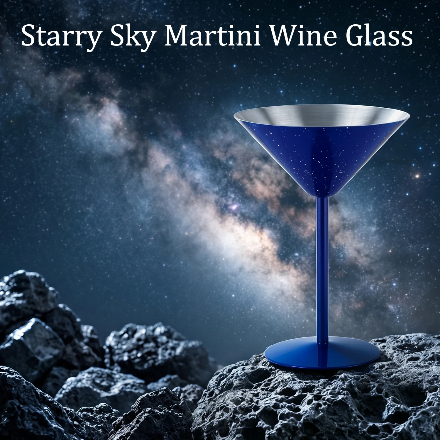 200ml Starry Sky Blue Martini Wine Glasses 1/2Pcs Unbreakable Stainless Steel Cocktail Martell Wine Glass Cup for Party Bar Pool