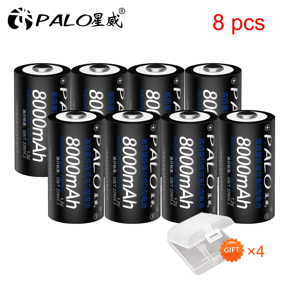 PALO 8000mAh 1.2V D rozmiar akumulator LR20 akumulator typu D akumulator do domowego kuchenki gazowe bojler