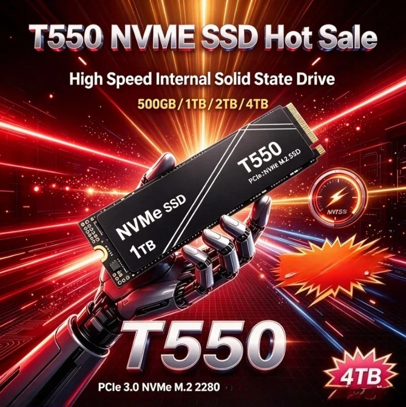 T550 1TB 2TB 4TB PCIe Gen3 NVMe M.2 SSD High Speed M.2 SSD Heatsink Internal Solid State Drive, OEM Pac（OEM PACKAGE)
