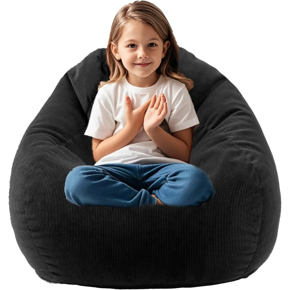 

3FT Memory Foam Bean Bag Chairs for Teens or Adults with Filling Bean Bag Sofa with Handle Super Soft Washable Corduroy Fabric L