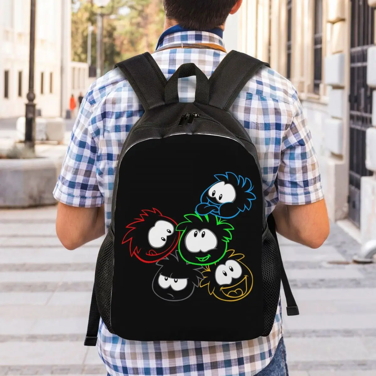 Club Penguin Puffle Group Backpack Student Boys Girls BookBag School Bag Computer Shoulder Bags