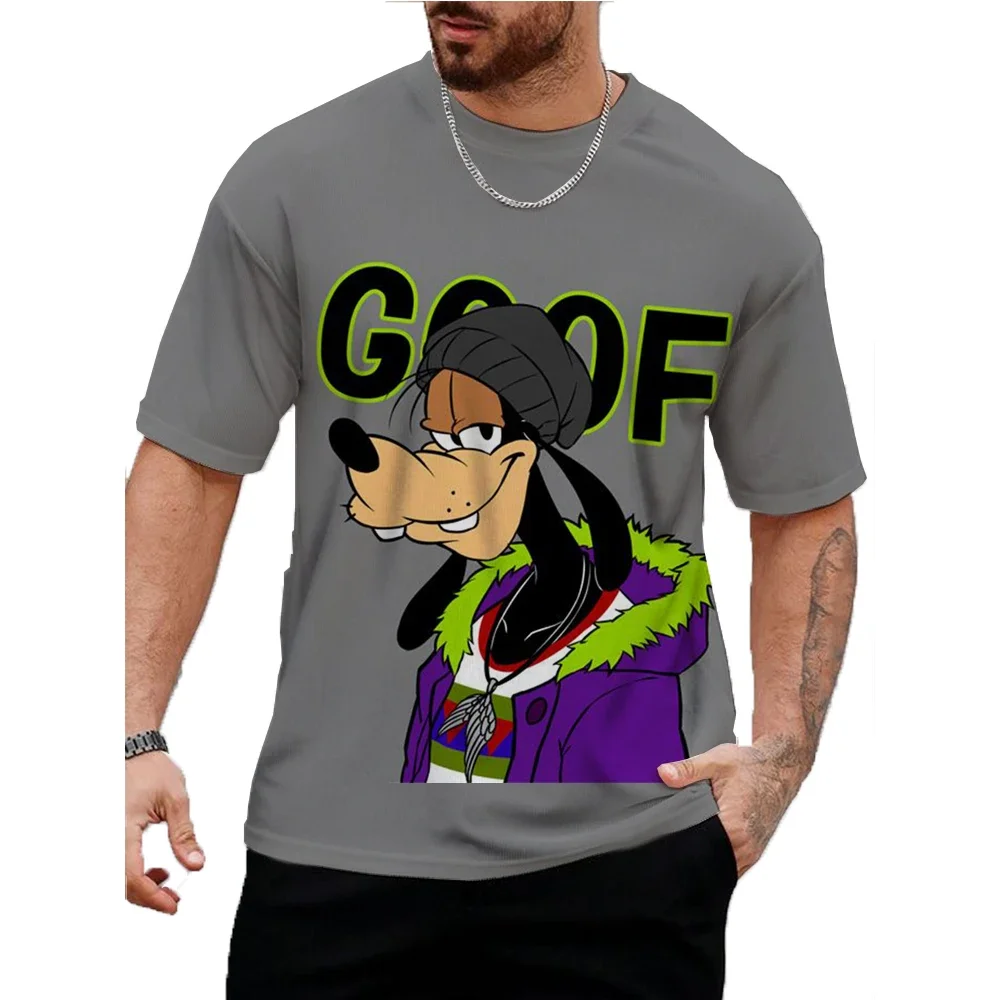 Disney Goofy Fun Print Men's Retro T-Shirt Personality Street Men's T-Shirt Fitness Oversized T-Shirt Outdoor Fashion Kids Tee