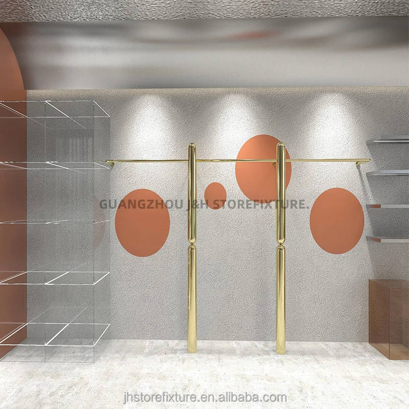 Kledingwinkel Display Rack Showcase In de fabriek gemaakte tentoonstelling Displaystandaard Luxe kledingwinkel displayrek voor heren en dames