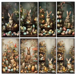 2025 Easter Diamond Embroidery DIY Rabbit Egg Diamond Mosaic Kit 5D Square and Round Rhinestone Cross Stitch Home Decoration