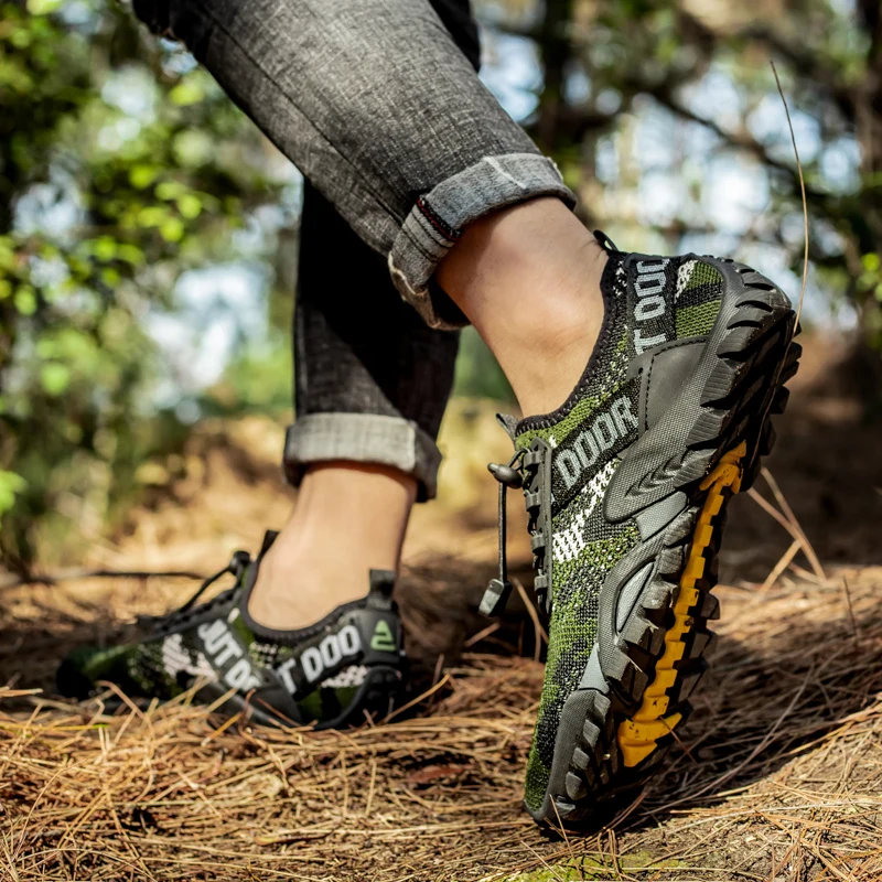 Wanderschuhe Männer atmungsaktive Trekking Turnschuhe Outdoor-Schuhe Männer wasserdichte Bergsteiger Schuhe rutsch feste Barfuß schuhe