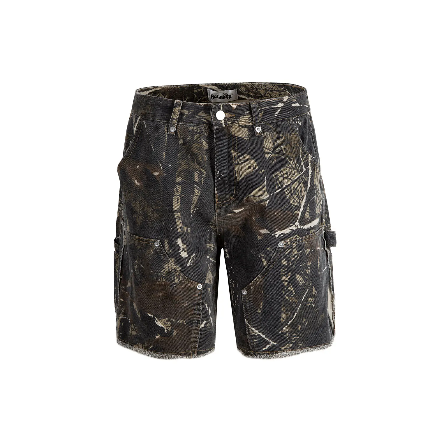 

Full Branches Trees Camouflage Cargo Shorts for Men and Women Straight Patchwork Baggy Summer Knee Length Pants Oversized