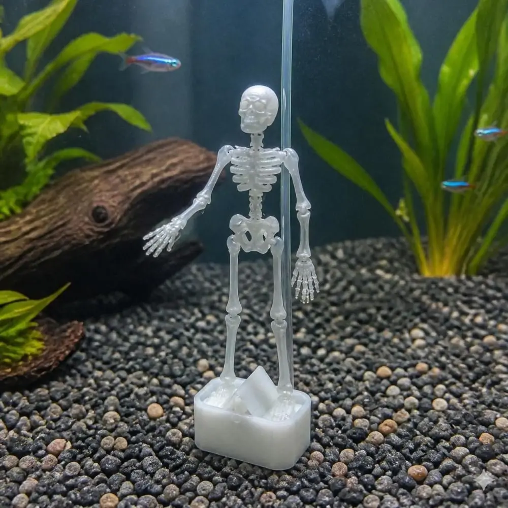 Air Pump Driven Dancing Skeleton Aquarium Bubbler 3D Printed Realistic Dynamic Skeleton Bubbler Dancing Underwater Plastic