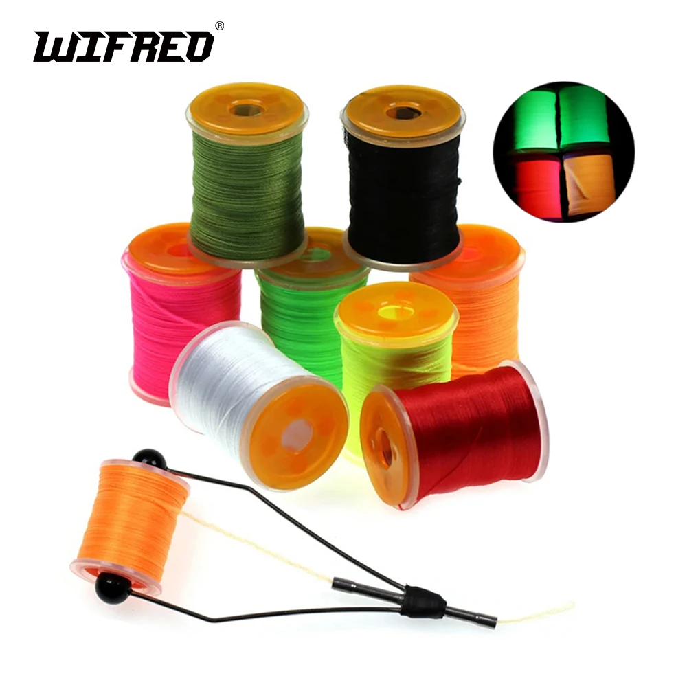 WIFREO 100 jardów 200D UV Big Fly Thread Premium Mocna, trwała nici do wiązania much Szpula Łosoś Bass Muchy Materiał nici do wiązania