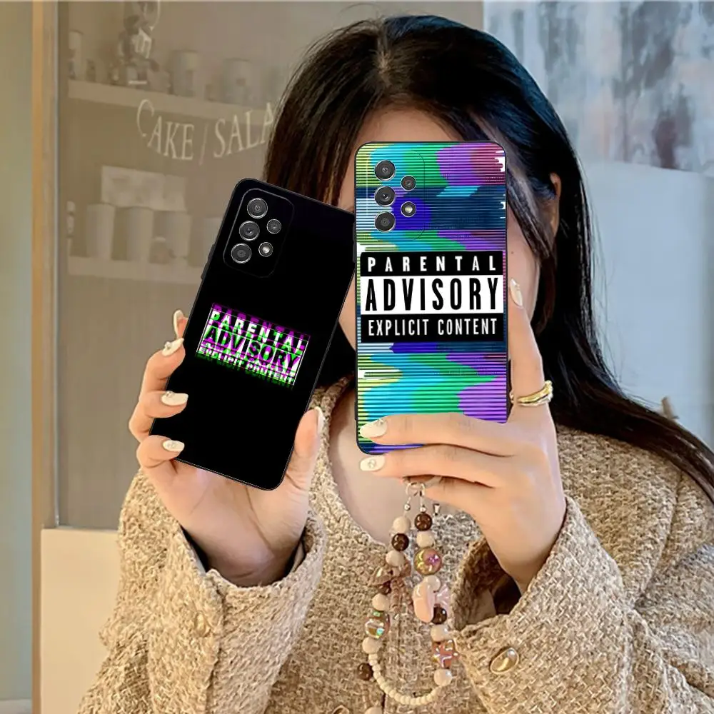 Parental Advisory Phone Case for Samsung Galaxy M55 54 42 35 34 33 32 23 22 15 14 13 12 F55 5G Soft TPU Shockproof Cover
