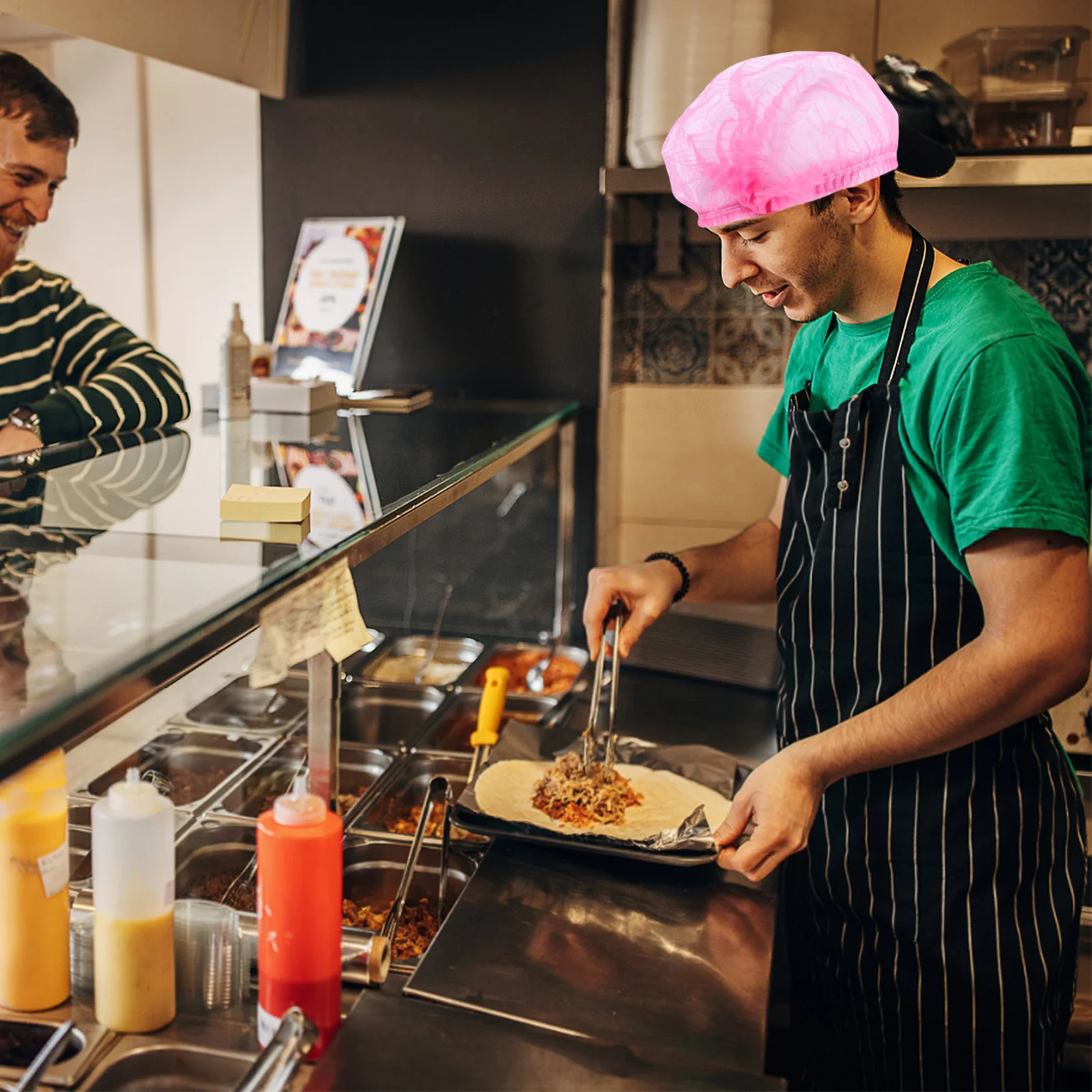 

100Pcs Disposable Non-Woven Mesh Hair Nets Breathable Comfortable Head Covers for Home Use